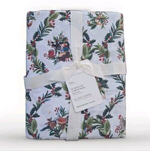 Pottery Barn Kids 12 Days of Christmas Full Sheet Set Holiday Birds Floral NEW